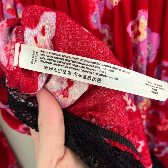 Free People Forties Feels Floral Print Bell Sleeves Bodysuit - Picture 9 of 9